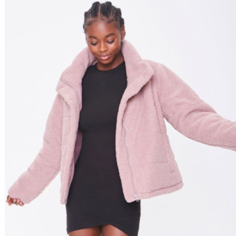 Pink Mauve Teddy Coat